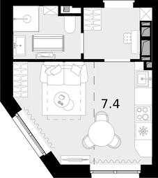 1-BD Apartment Sale, 23.5 sq. m. at Novaya Zvezda, Bachurinskaya ulitsa, 11, Settlement of Kommunarka, Moscow, Russia #3