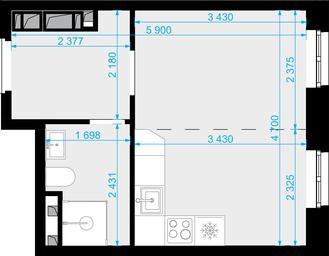 1-BD Apartment Sale, 24.9 sq. m. at Novaya Zvezda, Bachurinskaya ulitsa, 11, Settlement of Kommunarka, Moscow, Russia #2