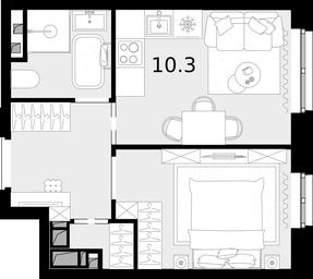1-BD Apartment Sale, 28.8 sq. m. at Novaya Zvezda, Bachurinskaya ulitsa, 11, Settlement of Kommunarka, Moscow, Russia #3