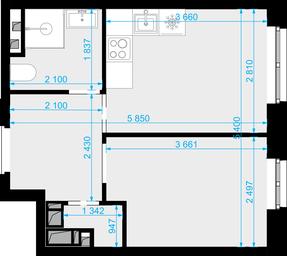 1-BD Apartment Sale, 28.8 sq. m. at Novaya Zvezda, Bachurinskaya ulitsa, 11, Settlement of Kommunarka, Moscow, Russia #4