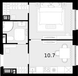 1-BD Apartment Sale, 33.7 sq. m. at Novaya Zvezda, Bachurinskaya ulitsa, 11, Settlement of Kommunarka, Moscow, Russia #3