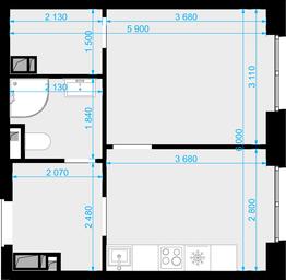 1-BD Apartment Sale, 33.7 sq. m. at Novaya Zvezda, Bachurinskaya ulitsa, 11, Settlement of Kommunarka, Moscow, Russia #4