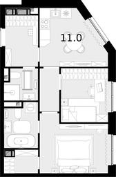 2-BD Apartment Sale, 49.7 sq. m. at Novaya Zvezda, Bachurinskaya ulitsa, 11, Settlement of Kommunarka, Moscow, Russia #3 2-BD Apartment Sale, 49.7 sq. m. at Novaya Zvezda, Bachurinskaya ulitsa, 11, Settlement of Kommunarka, Moscow, Russia #3
