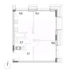 1-BD Apartment Sale, 44.3 sq. m. at Wellbe (Vellbi), Aleksandrovka Street, Zelenograd, Moscow, Russia #2