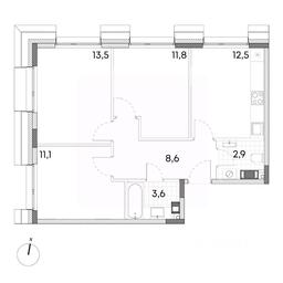 1-BD Apartment Sale, 50.9 sq. m. at Wellbe (Vellbi), Aleksandrovka Street, Zelenograd, Moscow, Russia #2