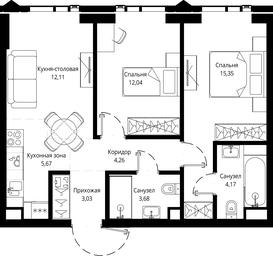2-BD Apartment Sale, 60.77 sq. m. at Jois, 3rd Silikatny Drive, 10, Moscow, Russia #2 2-BD Apartment Sale, 60.77 sq. m. at Jois, 3rd Silikatny Drive, 10, Moscow, Russia #2