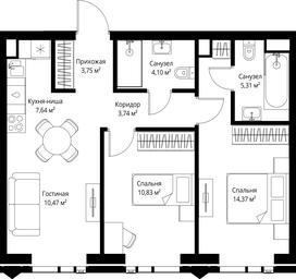 2-BD Apartment Sale, 60.21平方米 at Jois, 3rd Silikatny Drive, 10, Moscow, Russia #4