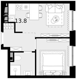1-BD Apartment Sale, 31.8平方米 at Novaya Zvezda, Bachurinskaya ulitsa, 11, Settlement of Kommunarka, Moscow, Russia #3 1-BD Apartment Sale, 31.8平方米 at Novaya Zvezda, Bachurinskaya ulitsa, 11, Settlement of Kommunarka, Moscow, Russia #3