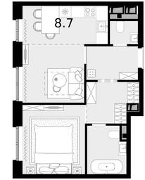 2-BD Apartment Sale, 45.6平方米 at Novaya Zvezda, Bachurinskaya ulitsa, 11, Settlement of Kommunarka, Moscow, Russia #3 2-BD Apartment Sale, 45.6平方米 at Novaya Zvezda, Bachurinskaya ulitsa, 11, Settlement of Kommunarka, Moscow, Russia #3