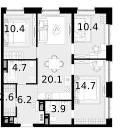 2-BD Apartment Sale, 72.8平方米 at Novaya Zvezda, Bachurinskaya ulitsa, 11, Settlement of Kommunarka, Moscow, Russia #3 2-BD Apartment Sale, 72.8平方米 at Novaya Zvezda, Bachurinskaya ulitsa, 11, Settlement of Kommunarka, Moscow, Russia #3
