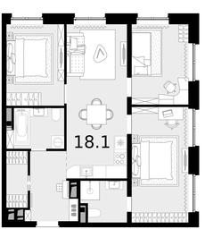 2-BD Apartment Sale, 79.4平方米 at Novaya Zvezda, Bachurinskaya ulitsa, 11, Settlement of Kommunarka, Moscow, Russia #3