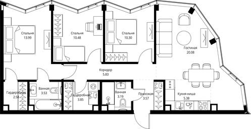 Продажа 3-комн. квартиры, 82,78 м² в ЖК «MИRA», проспект Мира, Москва, Россия #3 Продажа 3-комн. квартиры, 82,78 м² в ЖК «MИRA», проспект Мира, Москва, Россия #3