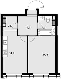 1-BD Apartment Sale, 43.7 sq. m. at Crystal, Generala Glagoleva Street, 16с1, Moscow, Russia #2 1-BD Apartment Sale, 43.7 sq. m. at Crystal, Generala Glagoleva Street, 16с1, Moscow, Russia #2