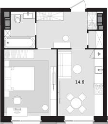 1-BD Apartment Sale, 42.7 sq. m. at Crystal, Generala Glagoleva Street, 16с1, Moscow, Russia #3 1-BD Apartment Sale, 42.7 sq. m. at Crystal, Generala Glagoleva Street, 16с1, Moscow, Russia #3