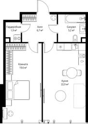 1-BD Apartment Sale, 56.3 sq. m. at One, 1st Krasnogvardeysky Drive, 11, Moscow, Russia #3