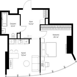 1-BD Apartment Sale, 53.5 sq. m. at One, 1st Krasnogvardeysky Drive, 11, Moscow, Russia #4