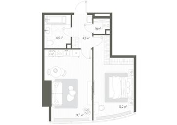 Продажа 1-комн. квартиры, 53,4 м² в ЖК «One», 1-й Красногвардейский проезд, 11, Москва, Россия #3 Продажа 1-комн. квартиры, 53,4 м² в ЖК «One», 1-й Красногвардейский проезд, 11, Москва, Россия #3