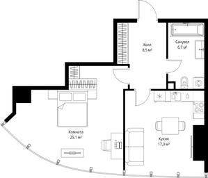 1-BD Apartment Sale, 57.6 sq. m. at One, 1st Krasnogvardeysky Drive, 11, Moscow, Russia #3 1-BD Apartment Sale, 57.6 sq. m. at One, 1st Krasnogvardeysky Drive, 11, Moscow, Russia #3