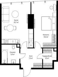 Продажа 1-комн. квартиры, 55,8 м² в ЖК «One», 1-й Красногвардейский проезд, 11, Москва, Россия #2