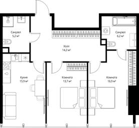 Продажа 2-комн. квартиры, 72,1 м² в ЖК «One», 1-й Красногвардейский проезд, 11, Москва, Россия #4