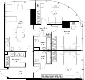 Продажа 3-комн. квартиры, 102,9 м² в ЖК «One», 1-й Красногвардейский проезд, 11, Москва, Россия #2 Продажа 3-комн. квартиры, 102,9 м² в ЖК «One», 1-й Красногвардейский проезд, 11, Москва, Россия #2