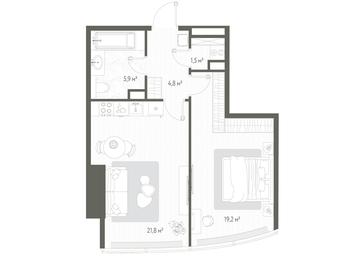 1-BD Apartment Sale, 53.2 sq. m. at One, 1st Krasnogvardeysky Drive, 11, Moscow, Russia #4