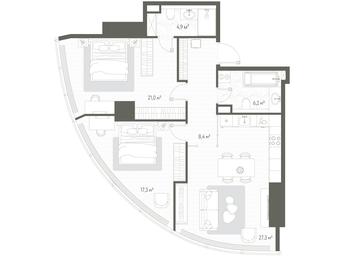 2-BD Apartment Sale, 85.1 sq. m. at One, 1st Krasnogvardeysky Drive, 11, Moscow, Russia #3 2-BD Apartment Sale, 85.1 sq. m. at One, 1st Krasnogvardeysky Drive, 11, Moscow, Russia #3