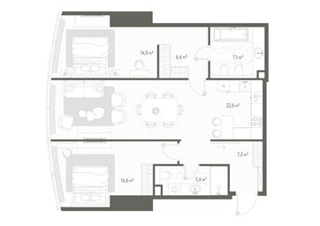 2-BD Apartment Sale, 90.5 sq. m. at One, 1st Krasnogvardeysky Drive, 11, Moscow, Russia #3 2-BD Apartment Sale, 90.5 sq. m. at One, 1st Krasnogvardeysky Drive, 11, Moscow, Russia #3