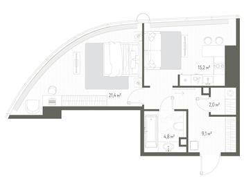 1-BD Apartment Sale, 52.5平方米 at One, 1st Krasnogvardeysky Drive, 11, Moscow, Russia #3 1-BD Apartment Sale, 52.5平方米 at One, 1st Krasnogvardeysky Drive, 11, Moscow, Russia #3