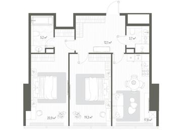 2-BD Apartment Sale, 79 sq. m. at One, 1st Krasnogvardeysky Drive, 11, Moscow, Russia #3