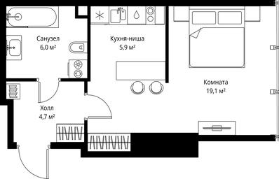 Apartment Sale, 35.7 sq. m. at One, 1st Krasnogvardeysky Drive, 11, Moscow, Russia #3 Apartment Sale, 35.7 sq. m. at One, 1st Krasnogvardeysky Drive, 11, Moscow, Russia #3