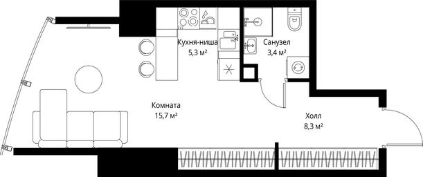 Apartment Sale, 32.7平方米 at One, 1st Krasnogvardeysky Drive, 11, Moscow, Russia #3 Apartment Sale, 32.7平方米 at One, 1st Krasnogvardeysky Drive, 11, Moscow, Russia #3
