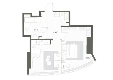 Продажа 1-комн. квартиры, 53,8 м² в ЖК «One», 1-й Красногвардейский проезд, 11, Москва, Россия #4