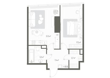 1-BD Apartment Sale, 54.9 sq. m. at One, 1st Krasnogvardeysky Drive, 11, Moscow, Russia #4