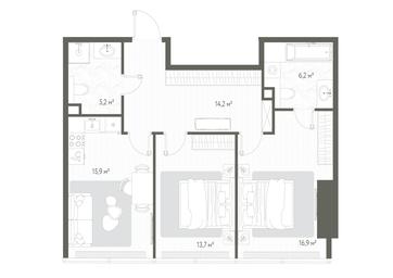 2-BD Apartment Sale, 72.1 sq. m. at One, 1st Krasnogvardeysky Drive, 11, Moscow, Russia #3 2-BD Apartment Sale, 72.1 sq. m. at One, 1st Krasnogvardeysky Drive, 11, Moscow, Russia #3