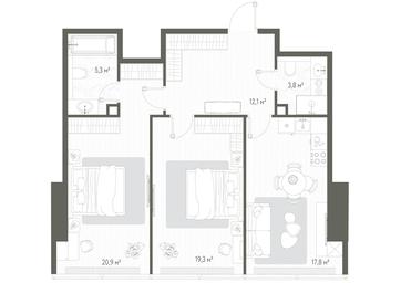 2-BD Apartment Sale, 79.2 sq. m. at One, 1st Krasnogvardeysky Drive, 11, Moscow, Russia #2