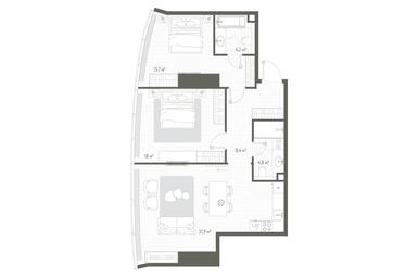 2-BD Apartment Sale, 83 sq. m. at One, 1st Krasnogvardeysky Drive, 11, Moscow, Russia #2