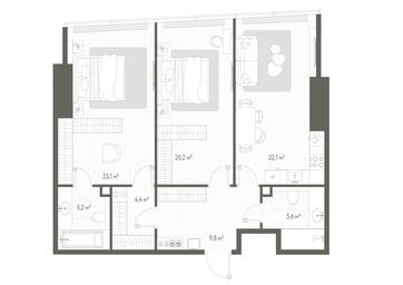 2-BD Apartment Sale, 90.7 sq. m. at One, 1st Krasnogvardeysky Drive, 11, Moscow, Russia #3