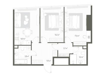 2-BD Apartment Sale, 74.4平方米 at One, 1st Krasnogvardeysky Drive, 11, Moscow, Russia #2 2-BD Apartment Sale, 74.4平方米 at One, 1st Krasnogvardeysky Drive, 11, Moscow, Russia #2