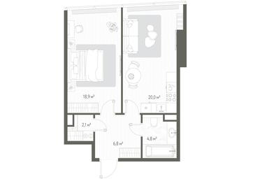1-BD Apartment Sale, 52.6 sq. m. at One, 1st Krasnogvardeysky Drive, 11, Moscow, Russia #2