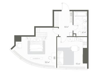 1-BD Apartment Sale, 57.6平方米 at One, 1st Krasnogvardeysky Drive, 11, Moscow, Russia #3 1-BD Apartment Sale, 57.6平方米 at One, 1st Krasnogvardeysky Drive, 11, Moscow, Russia #3