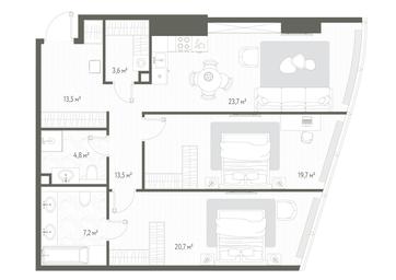 2-BD Apartment Sale, 93.2平方米 at One, 1st Krasnogvardeysky Drive, 11, Moscow, Russia #2 2-BD Apartment Sale, 93.2平方米 at One, 1st Krasnogvardeysky Drive, 11, Moscow, Russia #2