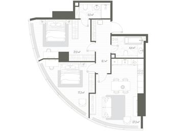 2-BD Apartment Sale, 85.1平方米 at One, 1st Krasnogvardeysky Drive, 11, Moscow, Russia #2 2-BD Apartment Sale, 85.1平方米 at One, 1st Krasnogvardeysky Drive, 11, Moscow, Russia #2