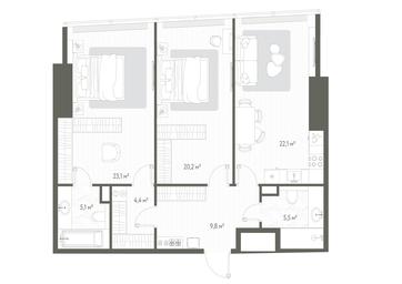 Продажа 2-комн. квартиры, 90,2 м² в ЖК «One», 1-й Красногвардейский проезд, 11, Москва, Россия #2 Продажа 2-комн. квартиры, 90,2 м² в ЖК «One», 1-й Красногвардейский проезд, 11, Москва, Россия #2