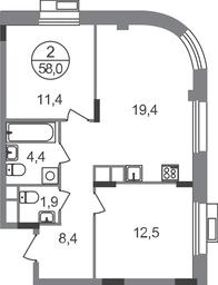 2-BD Apartment Sale, 58 sq. m. at Rezidentsii Skolkovo, Kashtanovaya ulitsa, 1, rabochiy posyolok Zarechye, Odintsovskiy City District, Moscow Region, Russia #2 2-BD Apartment Sale, 58 sq. m. at Rezidentsii Skolkovo, Kashtanovaya ulitsa, 1, rabochiy posyolok Zarechye, Odintsovskiy City District, Moscow Region, Russia #2