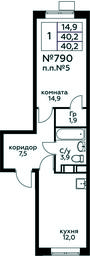 Продажа квартиры, 40,2 м² в ЖК «Цветочные Поляны», квартал № 23, поселение Филимонковское, Москва, Россия #3 Продажа квартиры, 40,2 м² в ЖК «Цветочные Поляны», квартал № 23, поселение Филимонковское, Москва, Россия #3