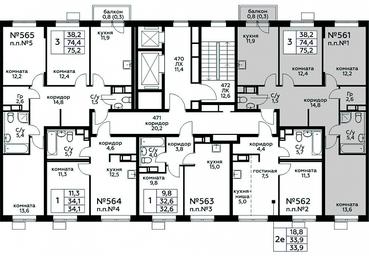 2-BD Apartment Sale, 75.2平方米 at Tsvetochnye Poliany, kvartal № 23, Filimonkovskoye Municipal Formation, Moscow, Russia #2 2-BD Apartment Sale, 75.2平方米 at Tsvetochnye Poliany, kvartal № 23, Filimonkovskoye Municipal Formation, Moscow, Russia #2