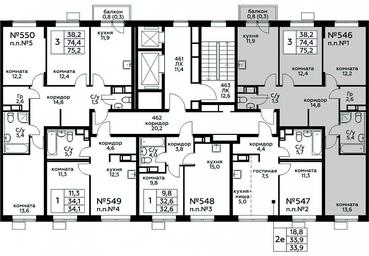 2-BD Apartment Sale, 75.2 sq. m. at Tsvetochnye Poliany, kvartal № 23, Filimonkovskoye Municipal Formation, Moscow, Russia #2