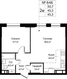 1-BD Apartment Sale, 45.3 sq. m. at Eko Bunino, prospekt Kuprina, 34к1, Sosenskoye Settlement, Moscow, Russia #3 1-BD Apartment Sale, 45.3 sq. m. at Eko Bunino, prospekt Kuprina, 34к1, Sosenskoye Settlement, Moscow, Russia #3