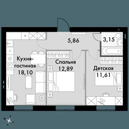 2-BD Apartment Sale, 51.5平方米 at Park Aprel, ulitsa Park Aprel, 1, Aprelevka, Naro-Fominskiy City District, Moscow Region, Russia #3 2-BD Apartment Sale, 51.5平方米 at Park Aprel, ulitsa Park Aprel, 1, Aprelevka, Naro-Fominskiy City District, Moscow Region, Russia #3